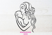 Mom And Baby Svg, Mom Holding Baby, a Texture Graphic by FOXYdigitalart (Thumbnail 1 of 2)