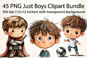 Just Boys Clipart Bundle, an Illustration by DreamCafeArt (Thumbnail 2 of 8)