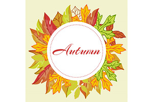 Autumn Leaves Orange Circle Wreath