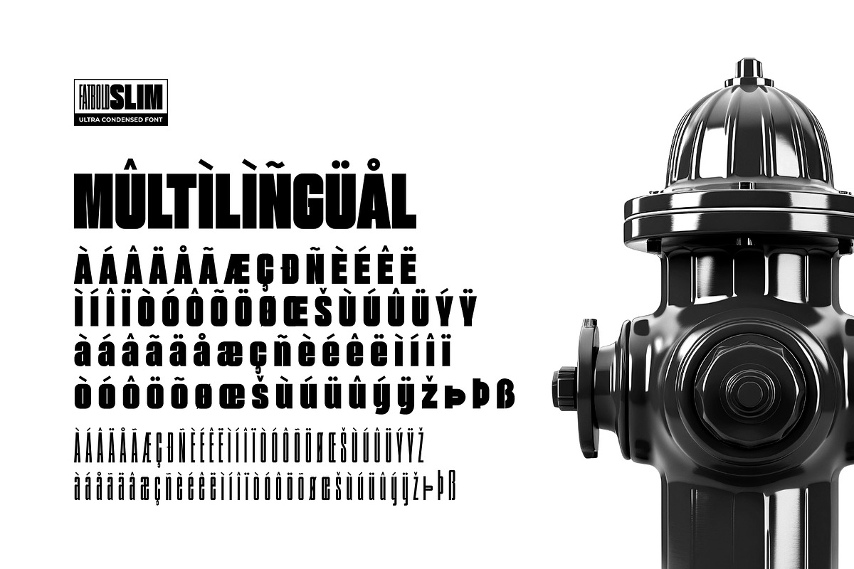 Fatbold Slim - Ultra Condensed Font, a Sans Serif Font by ikiiko (Photo 7 of 7)