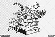 Floral Book SVG PNG Bundle Vol. 1, an Illustration by Actual Pixel (Thumbnail 4 of 29)