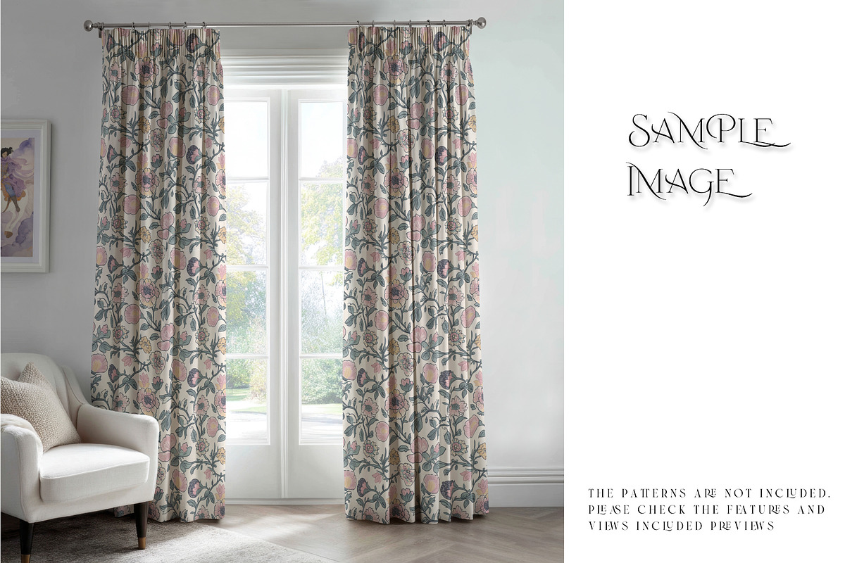 Pinch & Pencil Pleat Curtains Mockup, a Product Mockup by mock-ups (Photo 11 of 12)