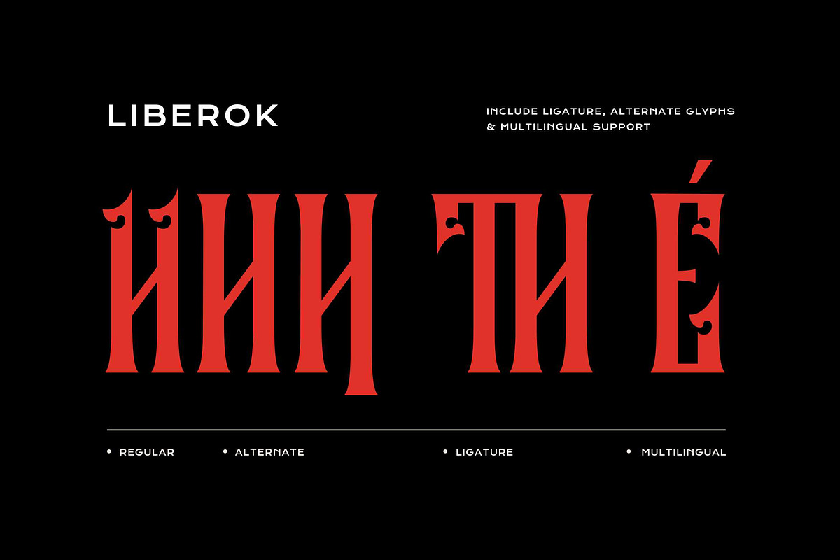 Liberok-Blackletter Display Font, a Blackletter Font by Fype Co. (Photo 5 of 6)