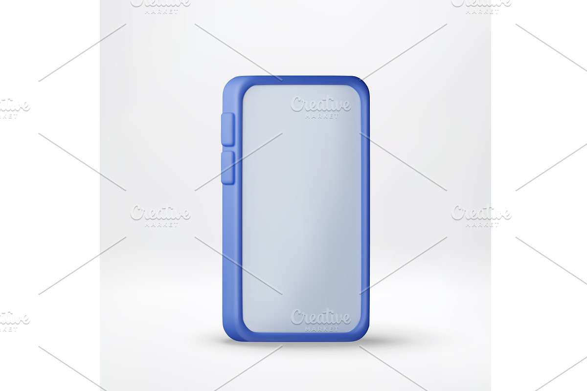 3D Blue smartphone with a blank, a Technology Illustration by Abscent