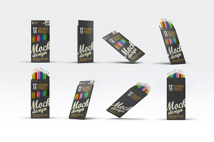 Colored Pencils 12 Pack Mock-Up, a Pens & Pencil Mockup by Hubzway