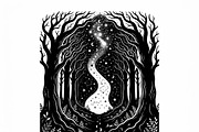 50 Mystical Galaxy Forest Silhouette, a Technology Illustration by Amazin_art (Thumbnail 24 of 41)