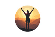 Sunset Mountain Victory Silhouette, an Object Graphic by yasushie (Thumbnail 12 of 16)
