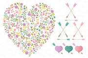 Garden Party Floral Heart & Banners, an Illustration by Amanda Ilkov (Thumbnail 3 of 4)