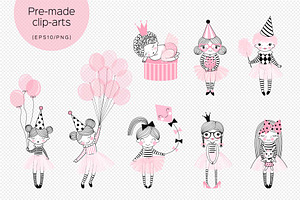 Birthday Girl Clipart & Pattern