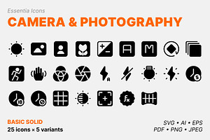 Camera & photography icons (Solid)