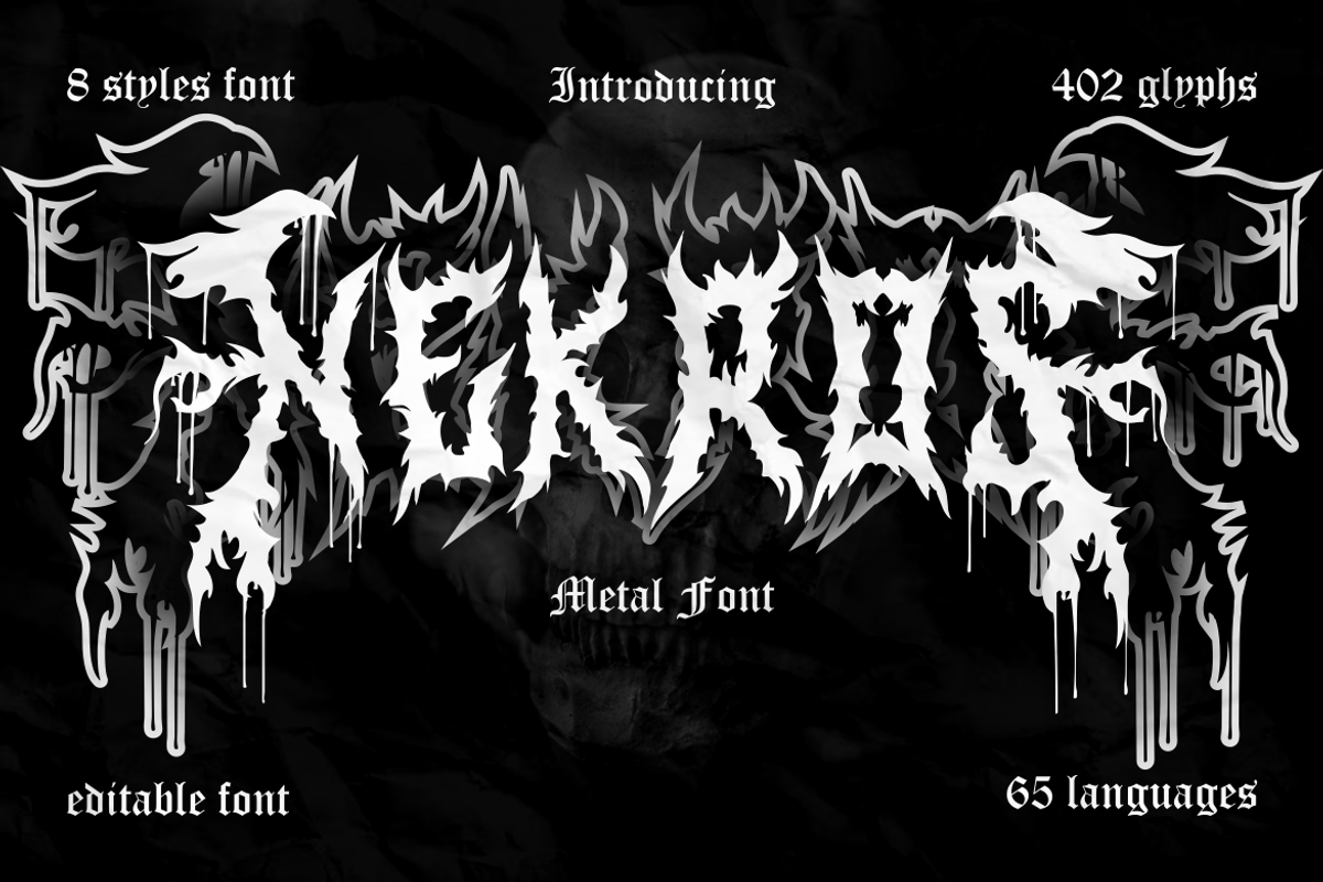 Nekros - Metal Font, a Font by PutraCetol Studio (Photo 1 of 11)