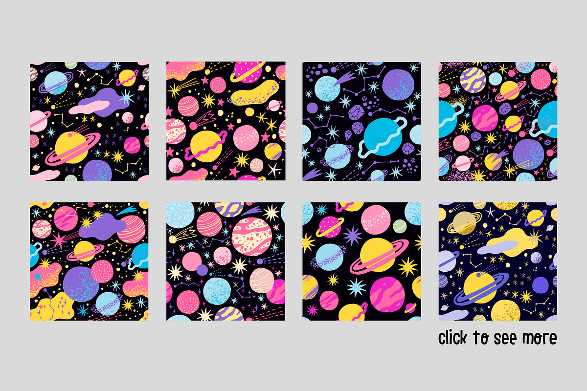 SPACED OUT Patterns and Elements, a Pattern Graphic by Katerina Osa