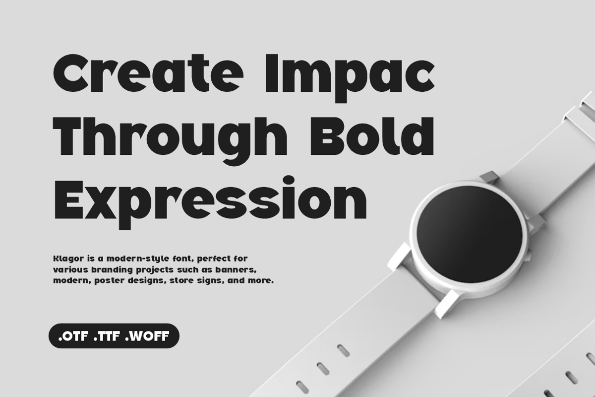 Klagor - Bold Display Font, a Sans Serif Font by Iqsiart Studio (Photo 3 of 15)