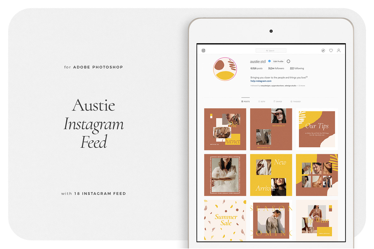 AUSTIE Instagram Feed, a Social Media Template by Aprilea (Photo 1 of 7)