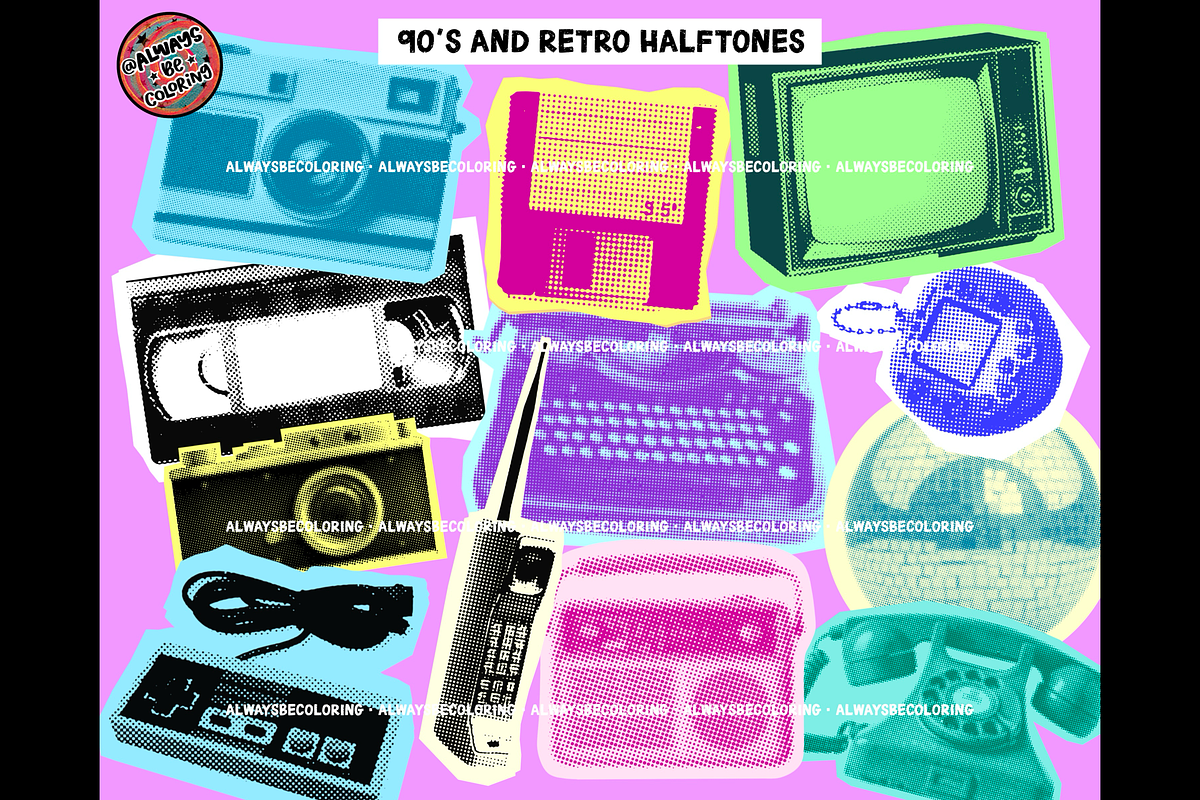 Procreate Halftone Photo Collage Set, a Brush Add-On by AlwaysBeColoring (Photo 8 of 13)