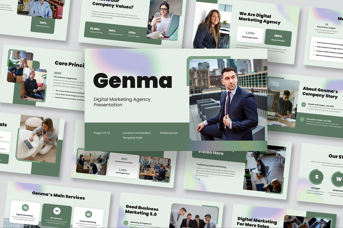 Digital Marketing Agency GSlides, a Presentation Template by Fit-tee (Photo 1 of 10)