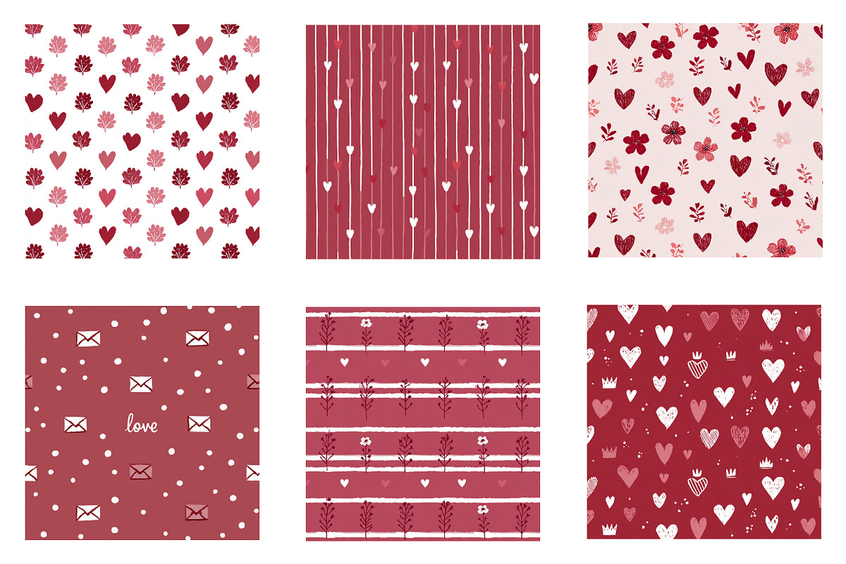 valentine patterns, an Illustration by CreationArt