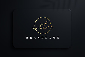 Letter RT Handwritten Signature Logo