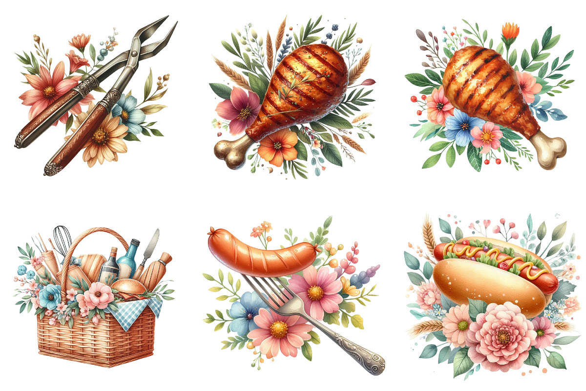 Summer Barbecue Day Clipart, a Seasonal Illustration by DreamArtGraphic (Photo 3 of 4)