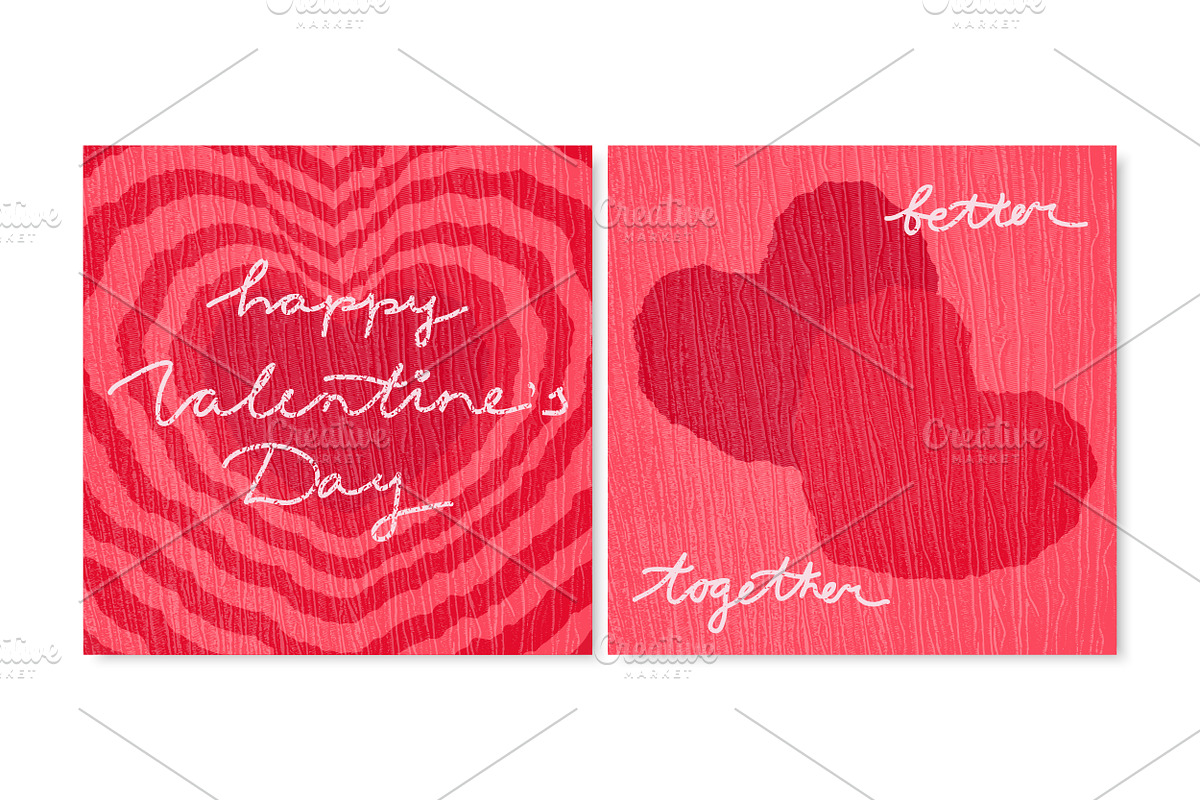 Valentine Cards with Textile Texture, a Decorative Illustration by PsychocheArt (Photo 1 of 3)