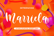 Marriela - A Fun & Playful Script, a Script Font by Almarkhatype (Thumbnail 1 of 10)