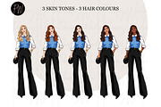 Fashion Girl 61 Watercolor Clipart, a Person Illustration by Parinaz Wadia Design (Thumbnail 4 of 15)
