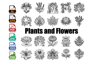 Elegant Plants and Flowers, an Icon by Vector Portal