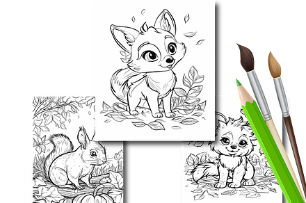 Fall Coloring Pages for Kids, a Seasonal Illustration by Design Zone