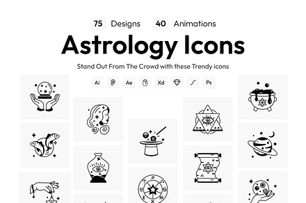 Animated Astrology Icon Set, an Icon by Vectors Market