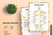 Floral CV / Resume Template / N, a Resume Template by Showy68 Template (Thumbnail 1 of 5)