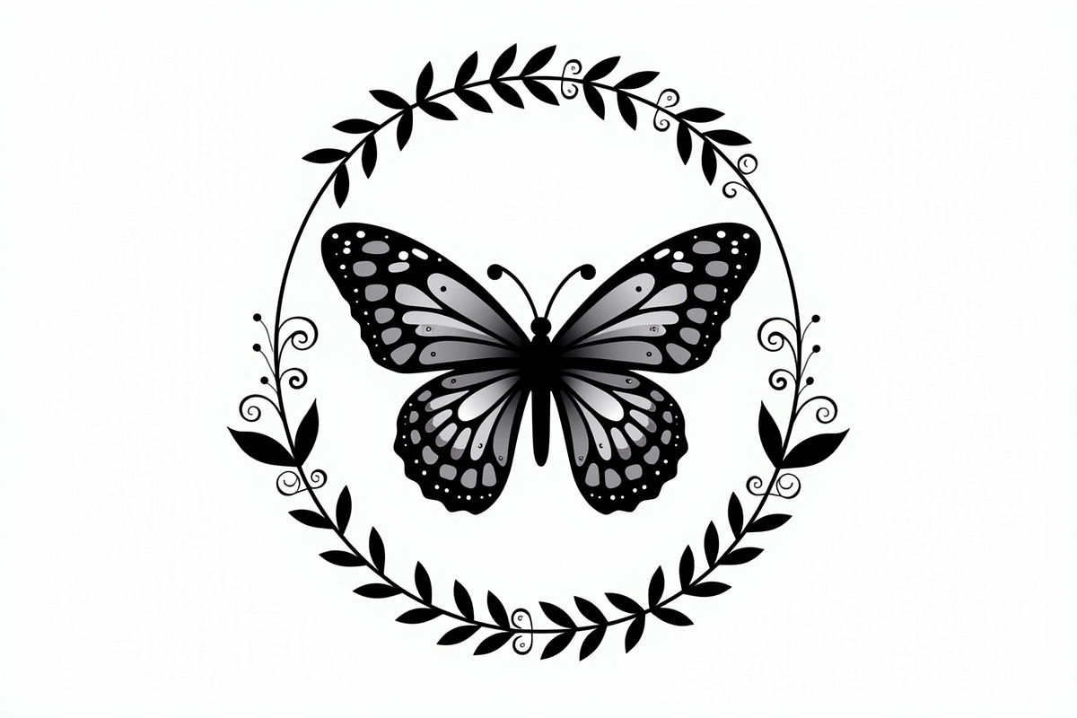 Butterfly Laurel Wreath Bundle, an Illustration by Designs_River (Photo 6 of 7)
