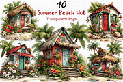 Whimsical Summer Beach Hut Clipart, an Illustration by Craft Nest (Thumbnail 1 of 12)