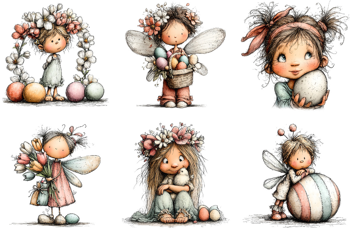 Whimsical Easter Fairy Clipart, an Illustration by Sublimation Artist (Photo 6 of 7)