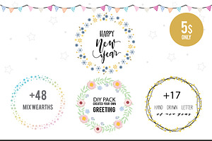 Mix DIY : NEW YEAR HAND DRAWN VECTOR