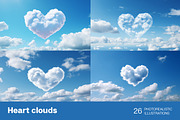 Heart Clouds. 23 images, an Object Illustration by Handmadefont (Thumbnail 2 of 11)
