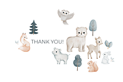 Forest Animals pattern & Clipart Set, a Pattern Graphic by tetiartline (Thumbnail 4 of 4)