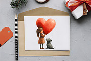 Cute Little Girl and Puppy Dog Png, an Illustration by RobertsArt (Thumbnail 4 of 7)