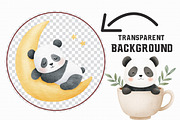 Panda Watercolor cute panda clipart, an Illustration by Libby Wishes (Thumbnail 6 of 6)