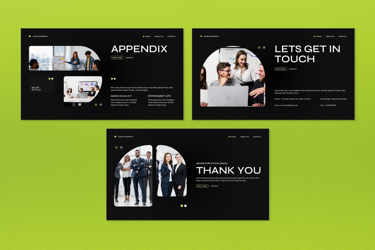 Black Modern Investor Pitch Deck PPT, a Presentation Template by graphicook