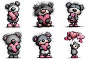 Teddy Bear Valentine Clipart, an Illustration by CraftArtStudio (Thumbnail 2 of 6)