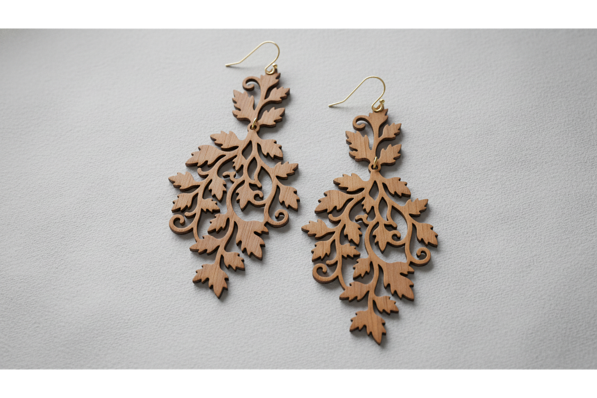 Floral Drop Earring SVGs, a Graphic by musafir_fashion (Photo 2 of 11)
