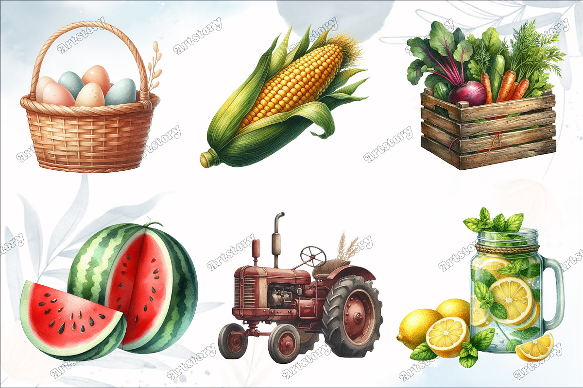 Summer Farming Time Clipart, a Graphic by designcity5 (Photo 3 of 5)