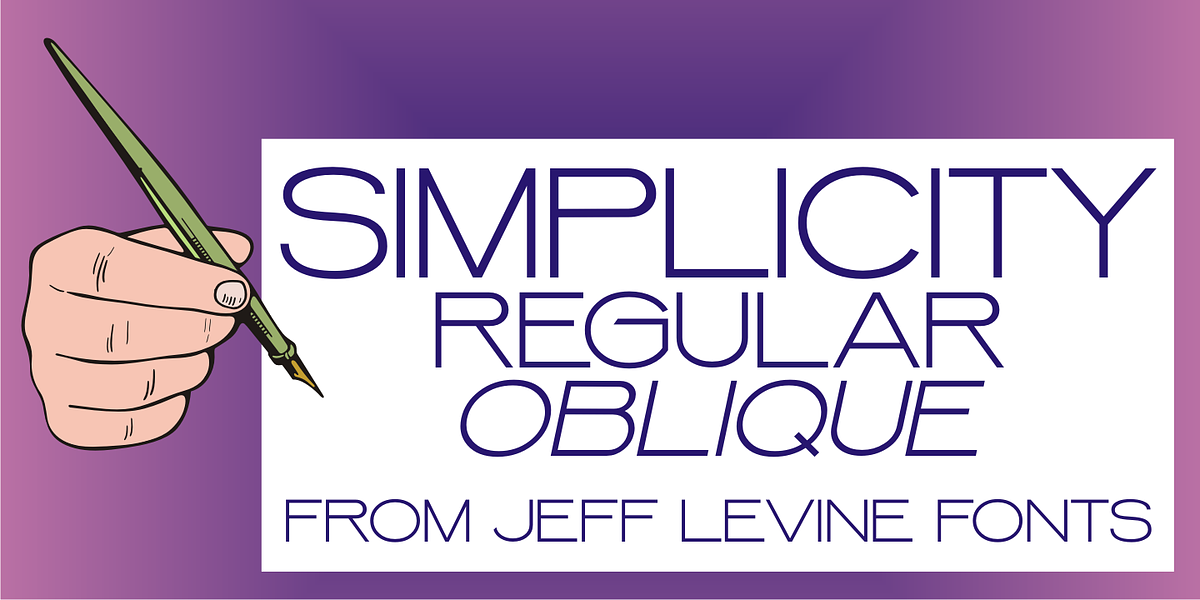 Simplicity JNL, a Sans Serif Font by Jeff Levine Fonts