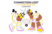 4 Connection Lost Illustration, a Technology Illustration by denayunebgt (Thumbnail 1 of 4)
