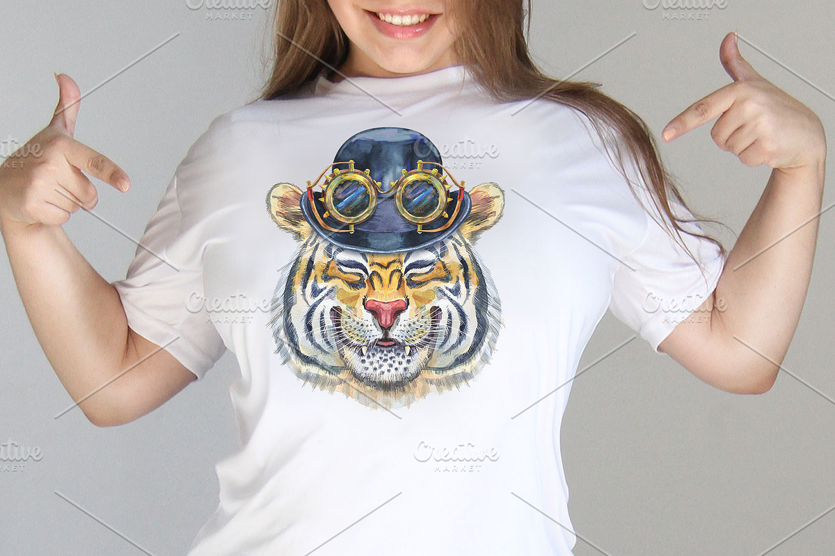 Cute watercolor tigers. Part 4, an Animal Illustration by Watercolor fantasy (Photo 2 of 4)