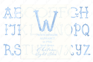 Chateau Vintage Letters Watercolor