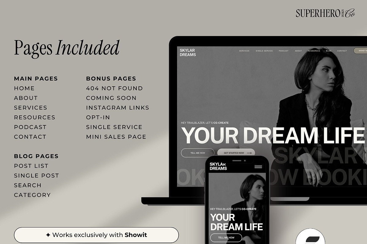 Showit website template for coach, a Websites & App Template by Superhero Design Co. (Photo 7 of 7)