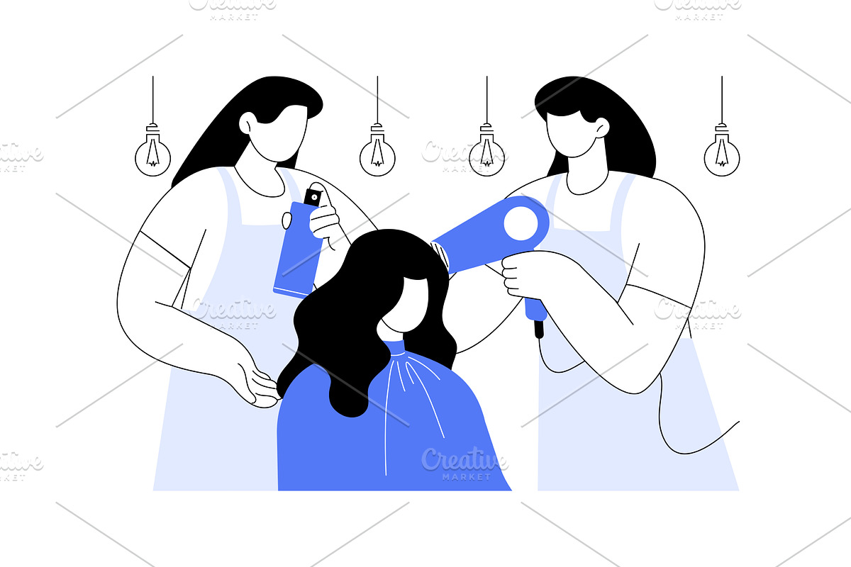 Beauty salon clients isolated, a Finance Illustration by Visual Generation