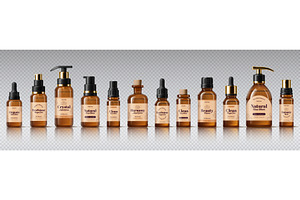 Realistic amber glass bottles, an Object Illustration by Buch&Bee