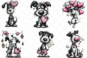 Whimsical Valentines Dog Clipart, an Animal Illustration by Black Bird Studio (Thumbnail 4 of 6)